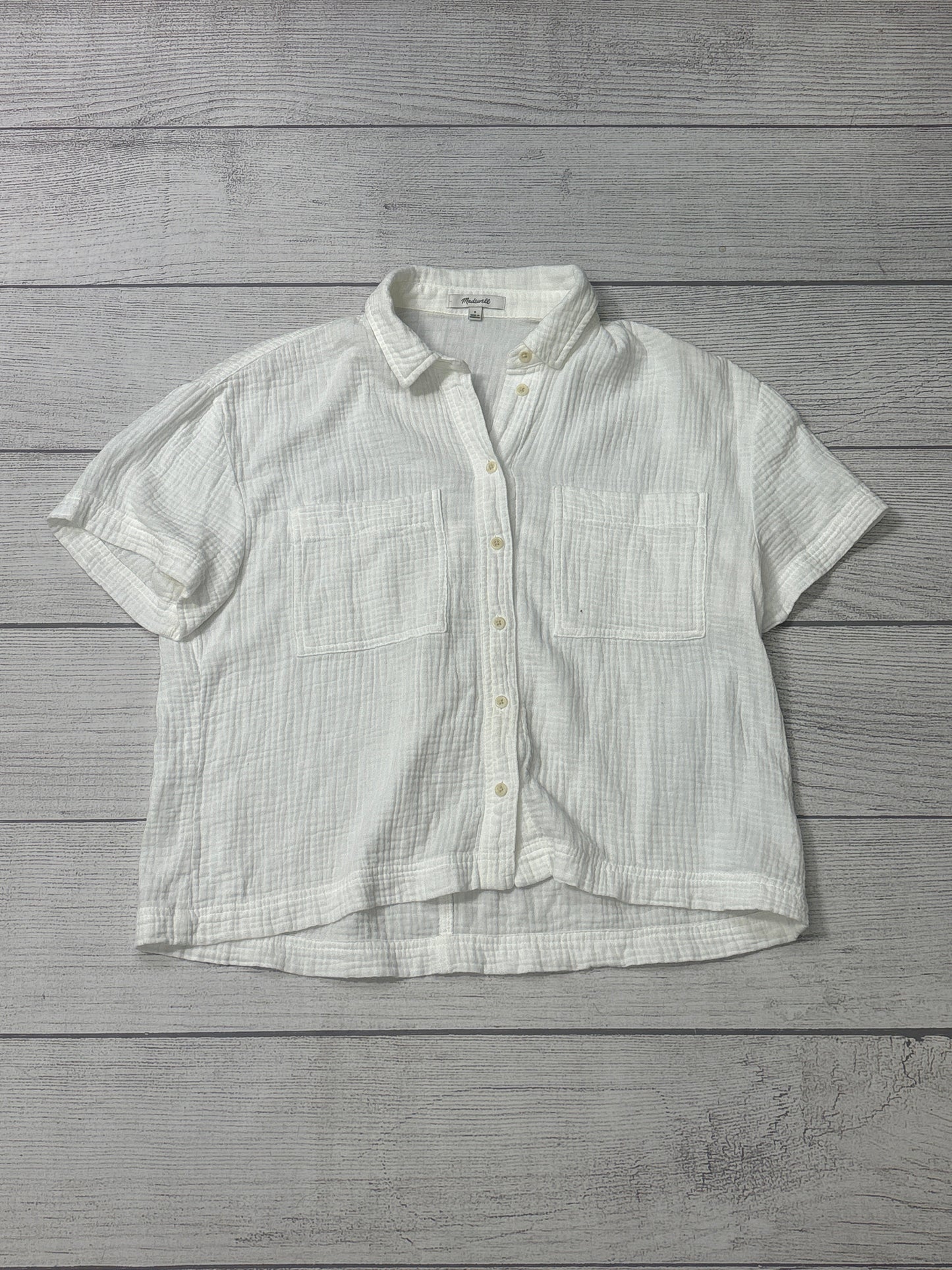 Blouse Short Sleeve By Madewell In White, Size: S