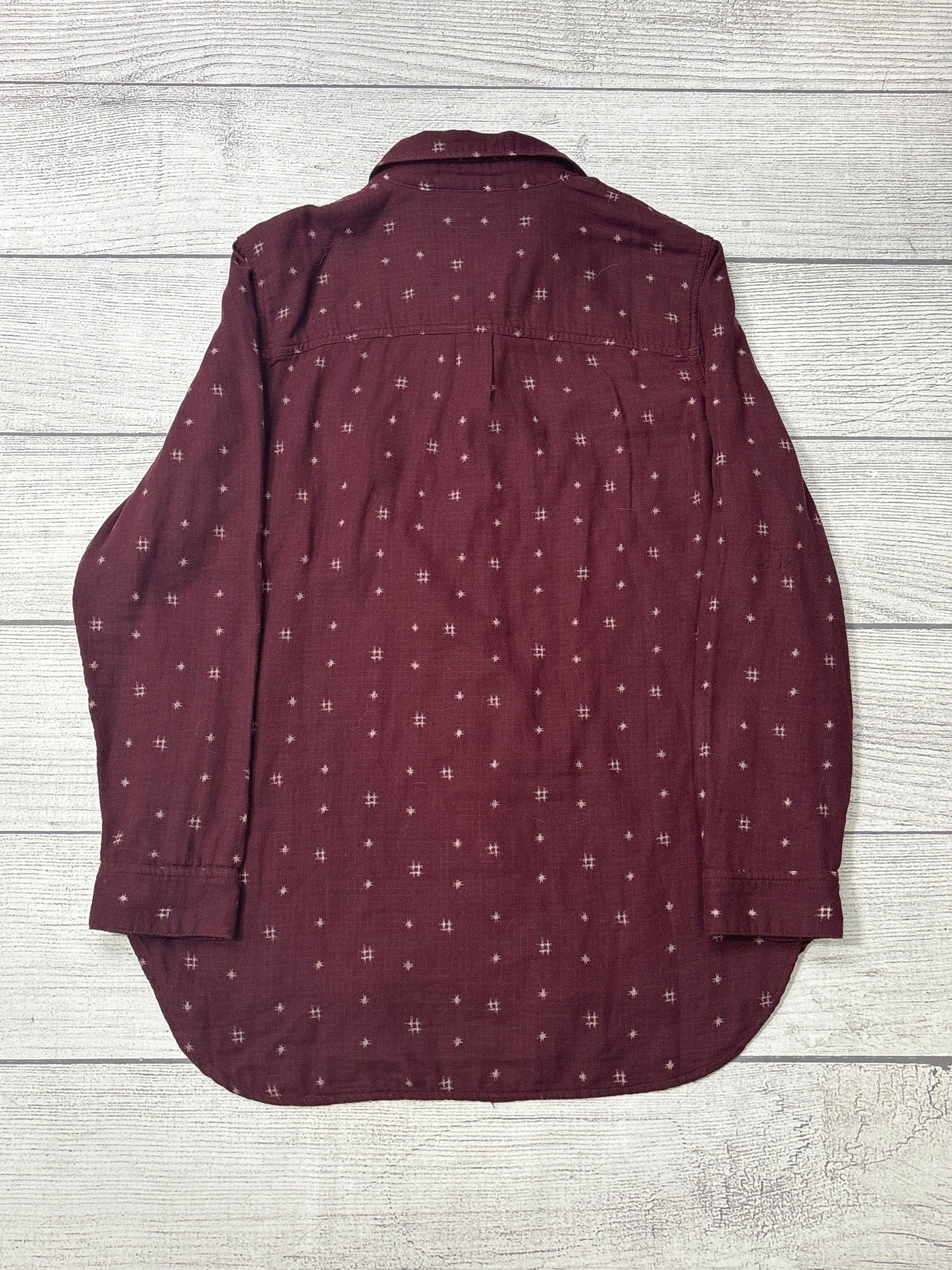 Blouse Long Sleeve By Madewell In Maroon, Size: M