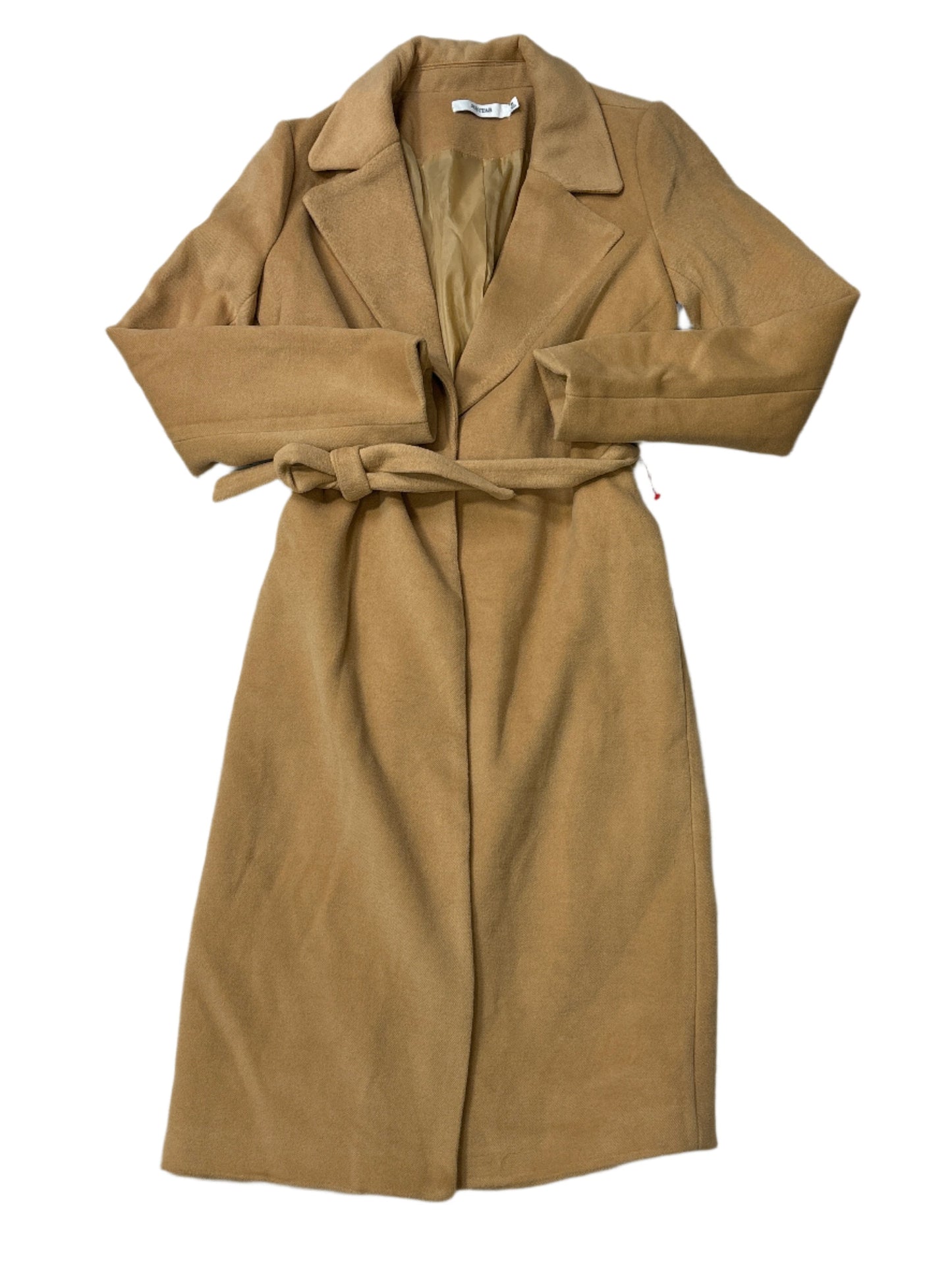 Coat Peacoat By Just Fab In Tan, Size: M