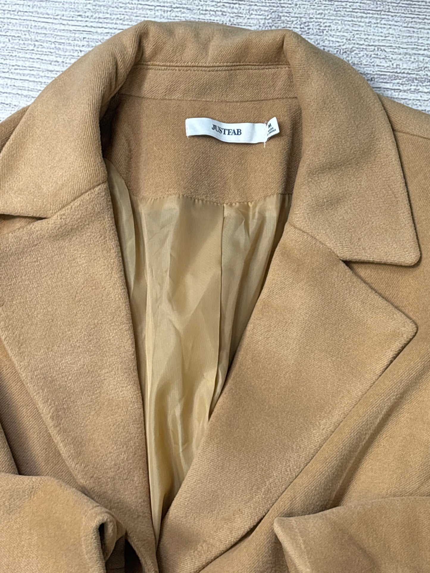 Coat Peacoat By Just Fab In Tan, Size: M