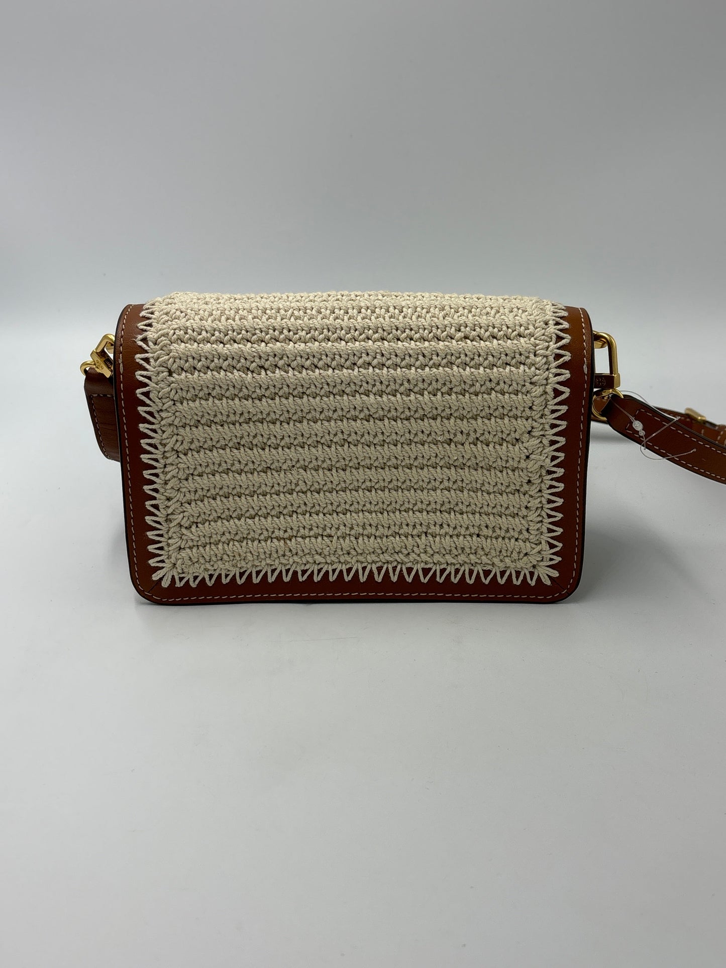 Tory Burch Britten Crochet Ivory Designer Handbag