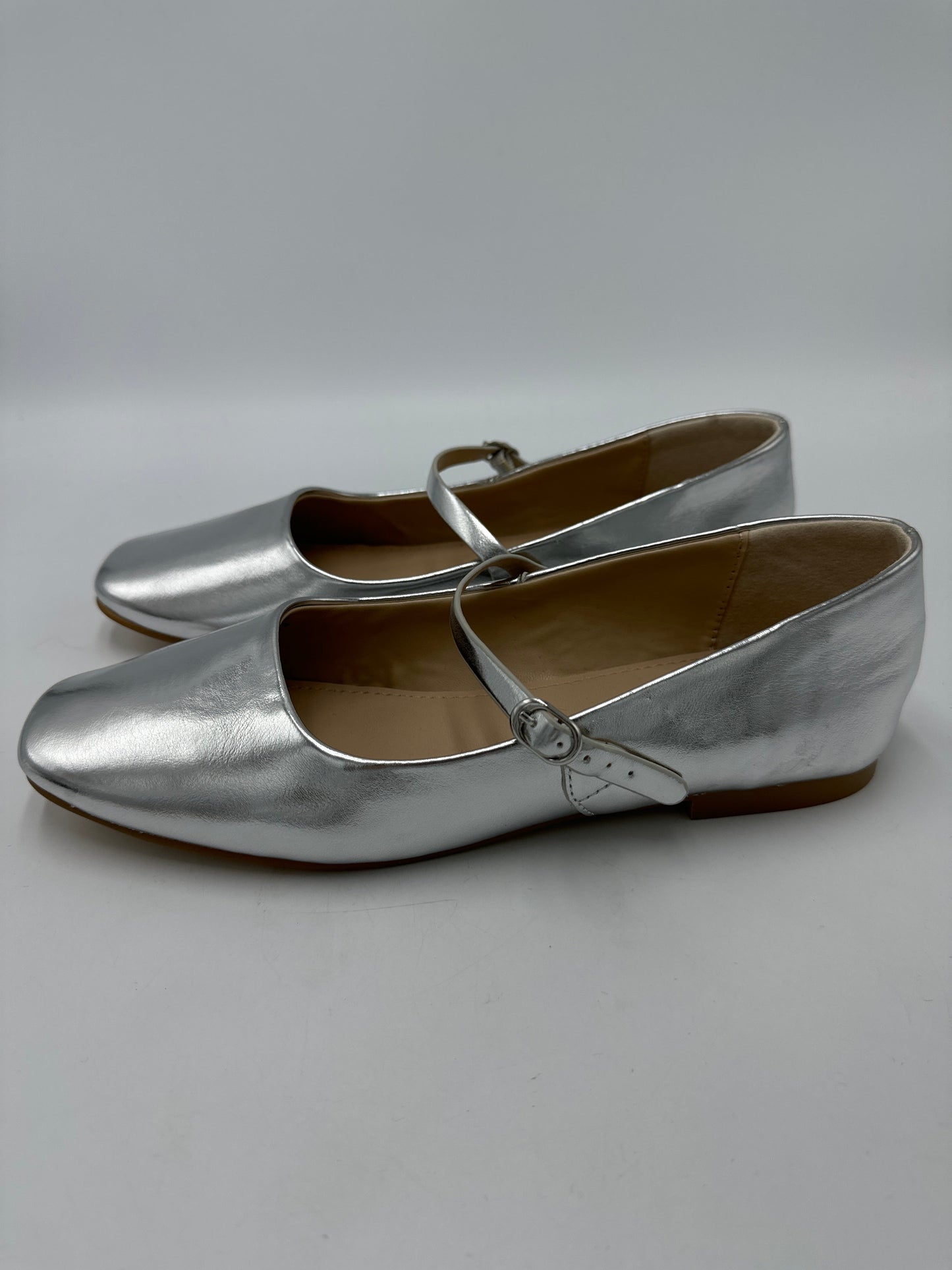 Shoes Flats By Banana Republic In Silver, Size: 8