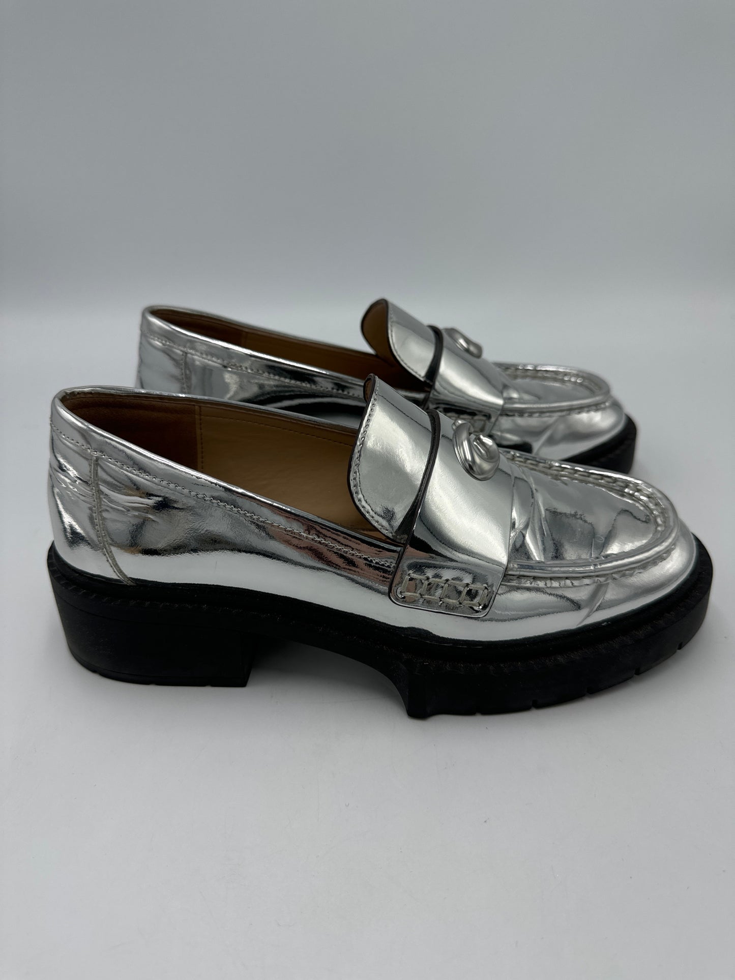 Shoes Designer By Coach In Silver, Size: 6