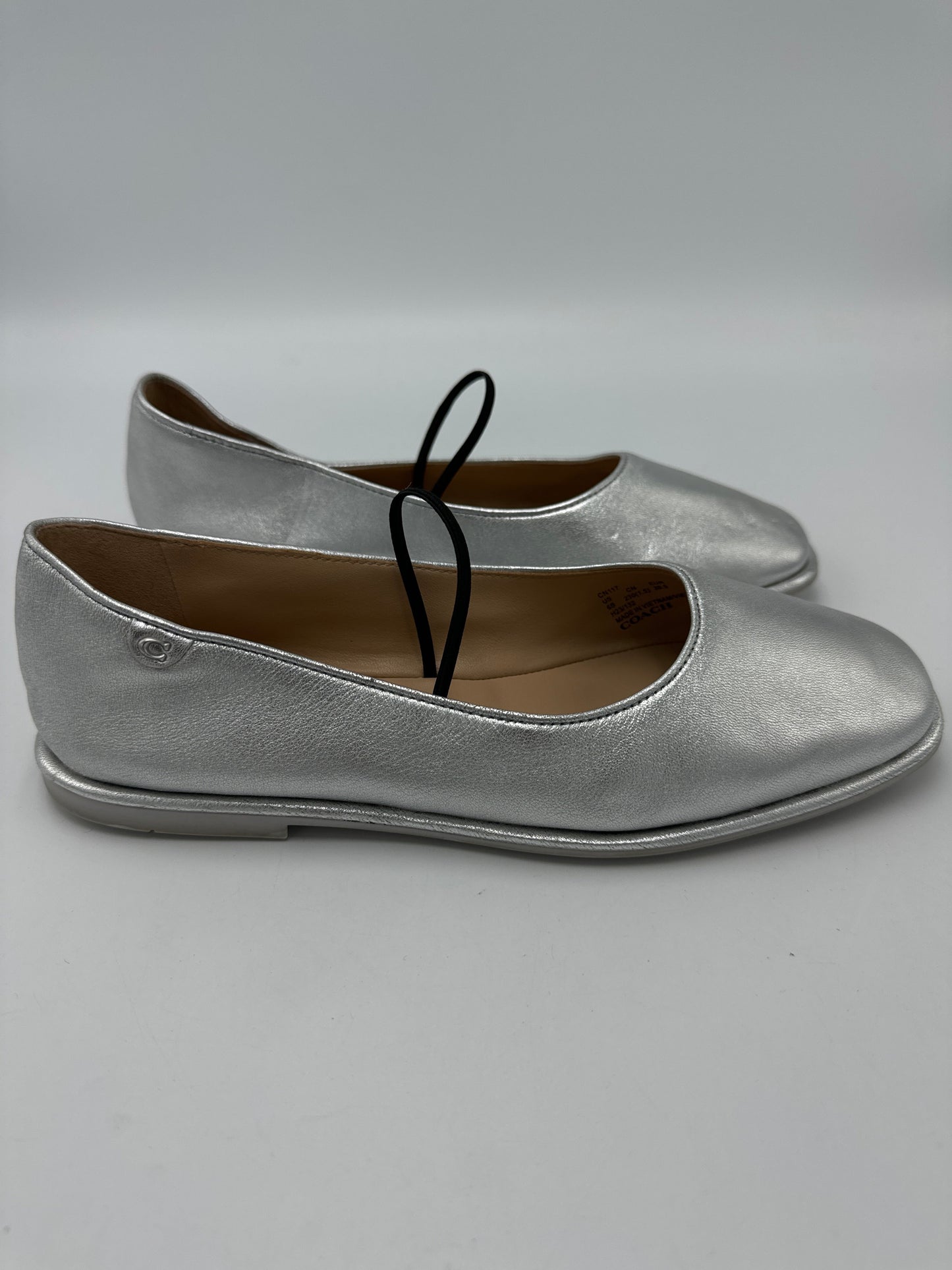 Shoes Designer By Coach In Silver, Size: 6