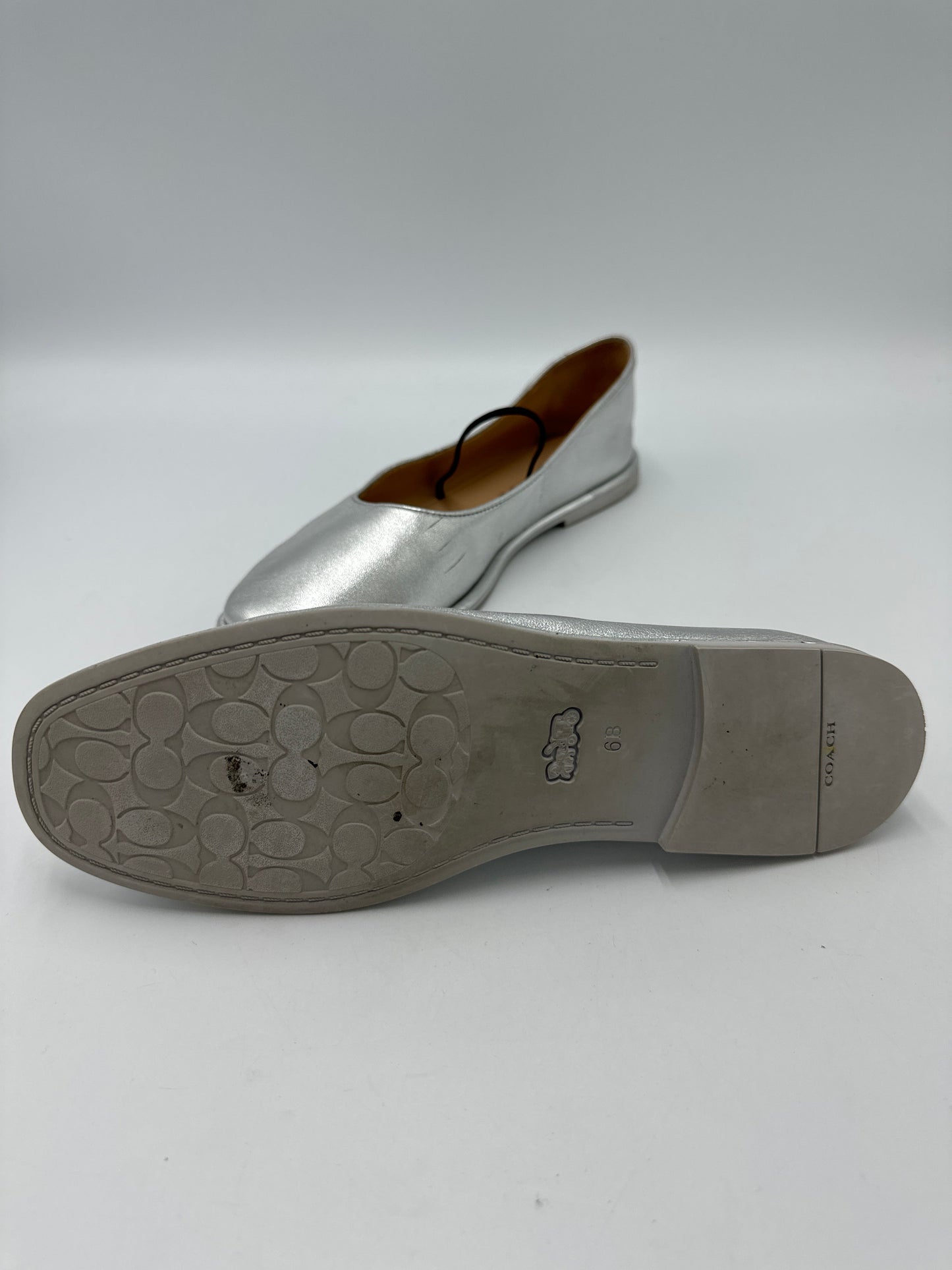 Shoes Designer By Coach In Silver, Size: 6