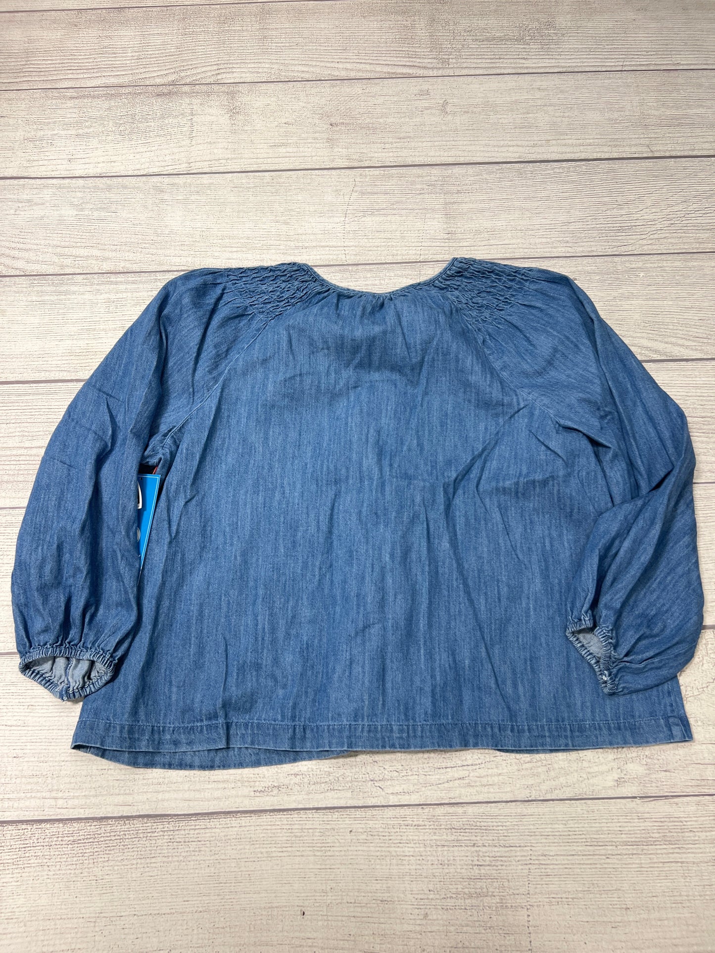 Top Long Sleeve By Old Navy In Blue Denim, Size: Xl