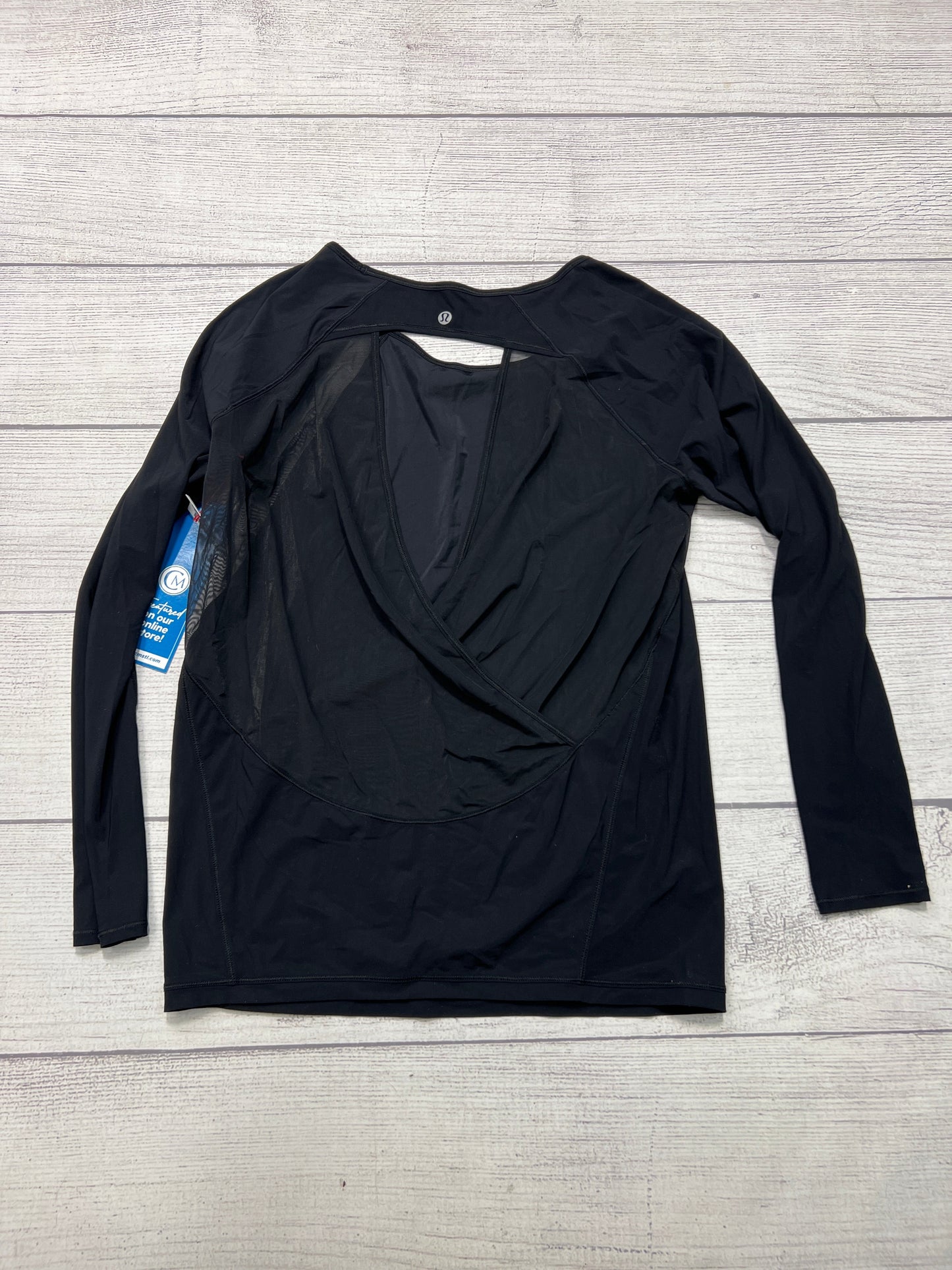 Athletic Top Long Sleeve Crewneck By Lululemon In Black, Size: M