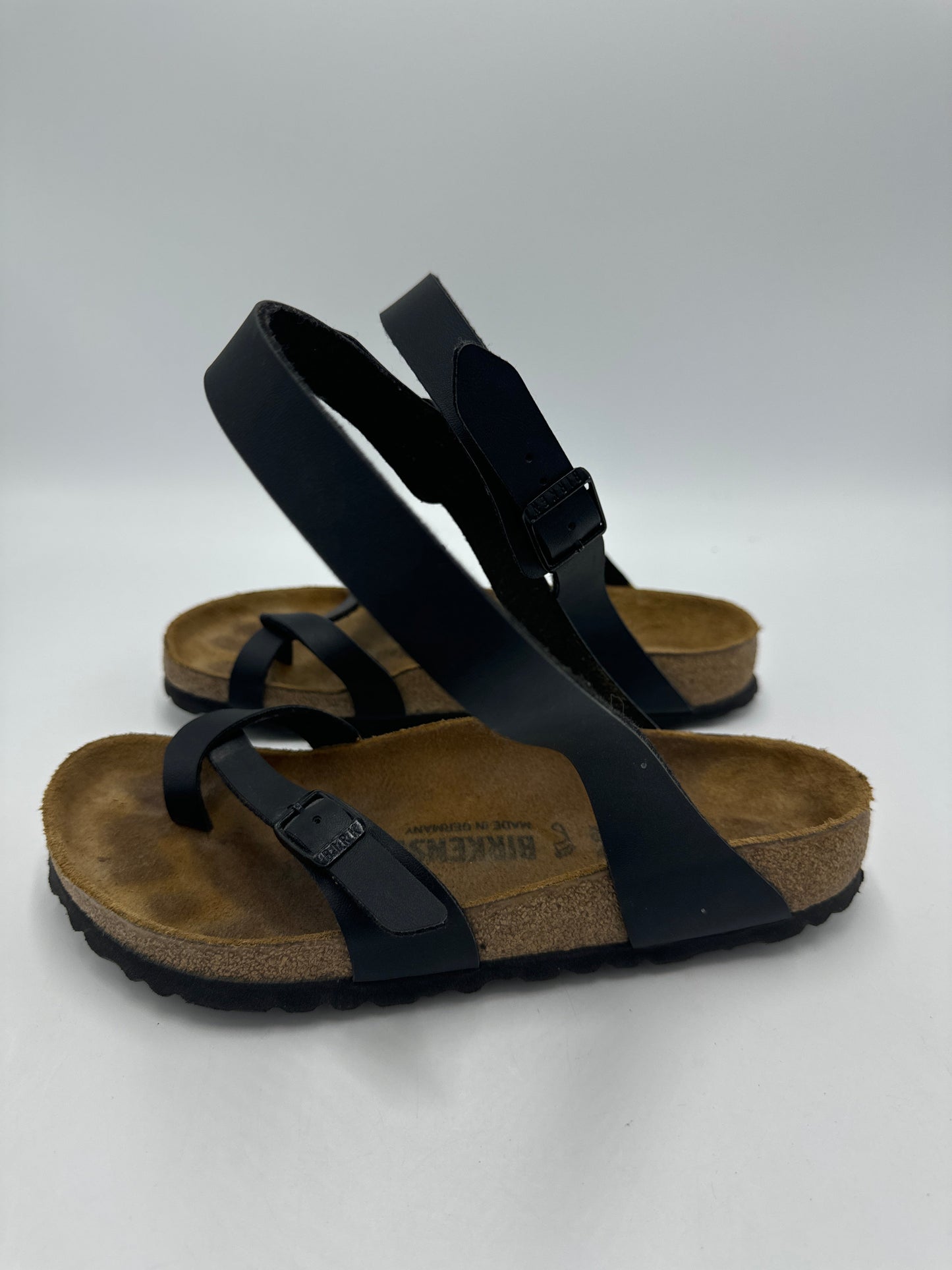 Sandals Designer By Birkenstock In Black, Size: 6.5