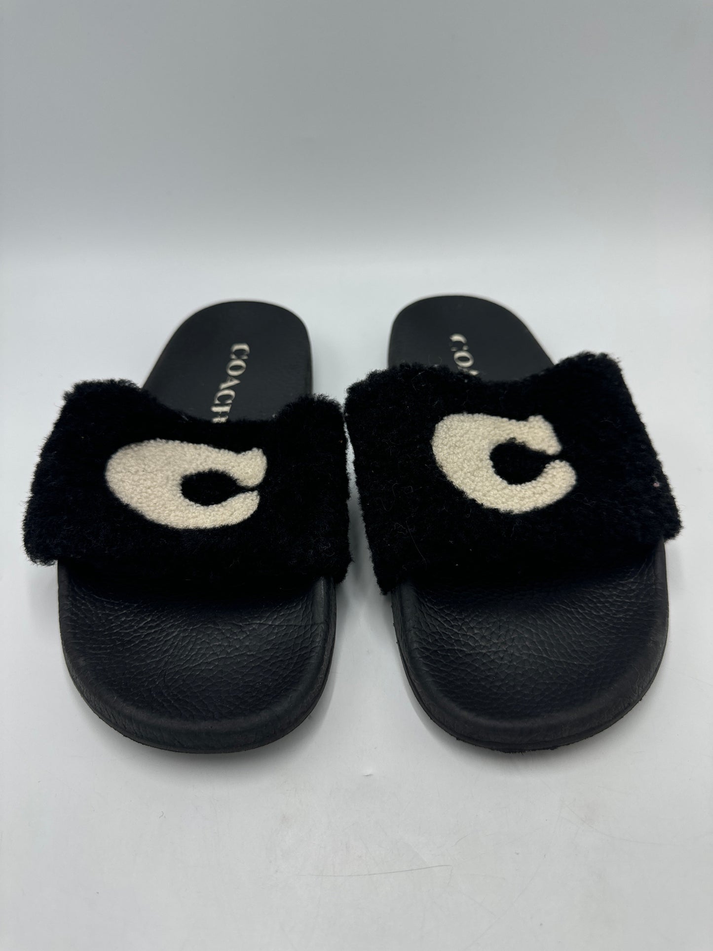 Sandals Designer By Coach In Black & White, Size: 9