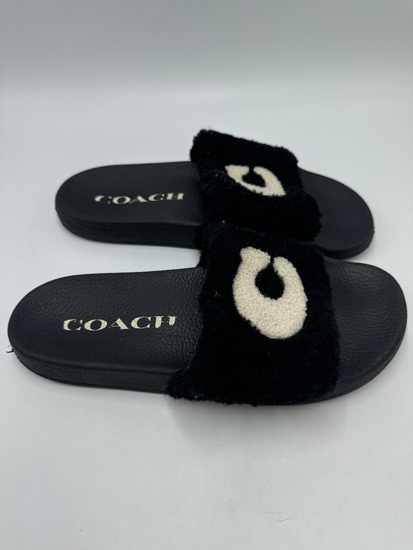 Sandals Designer By Coach In Black & White, Size: 9