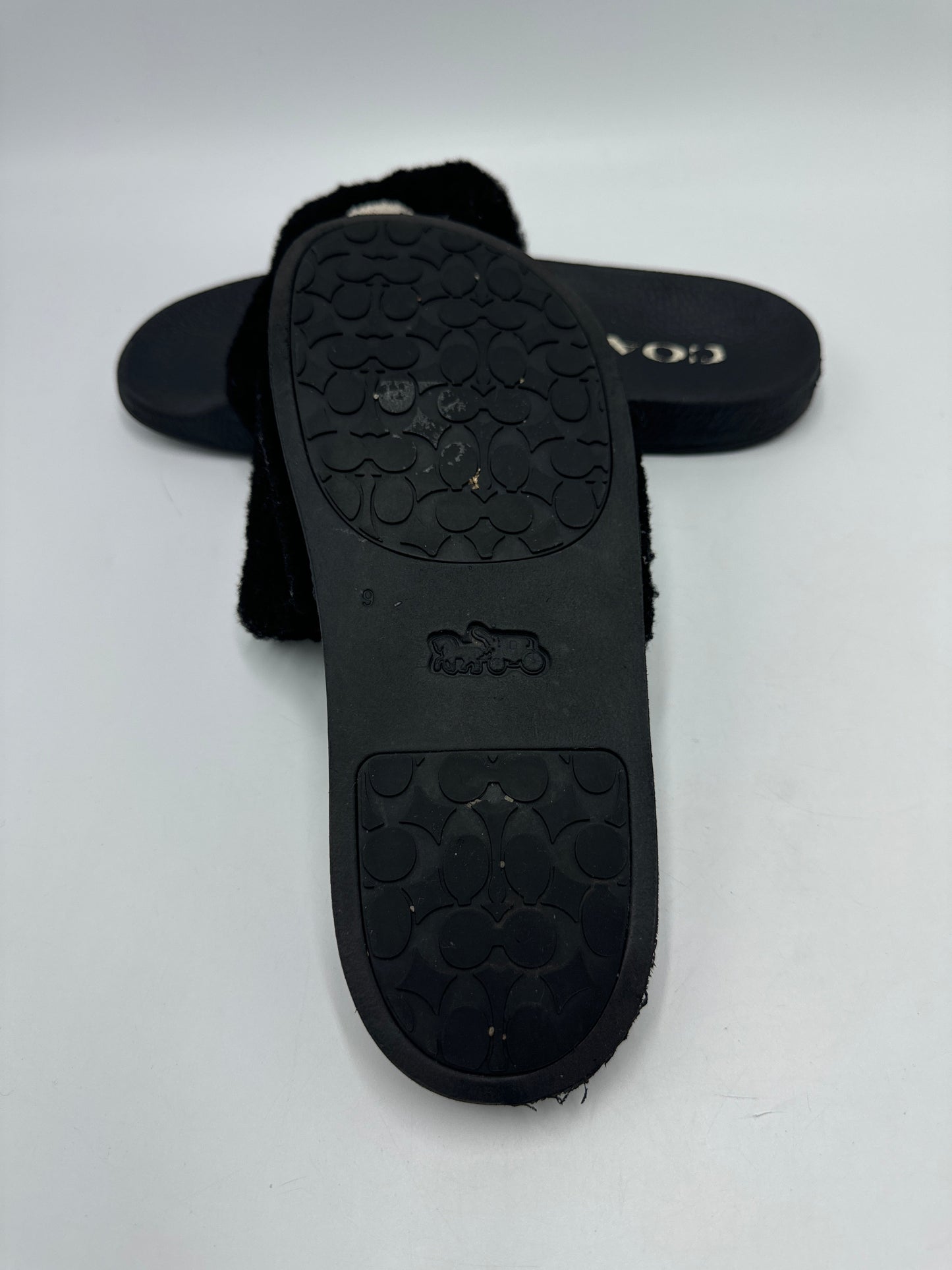 Sandals Designer By Coach In Black & White, Size: 9