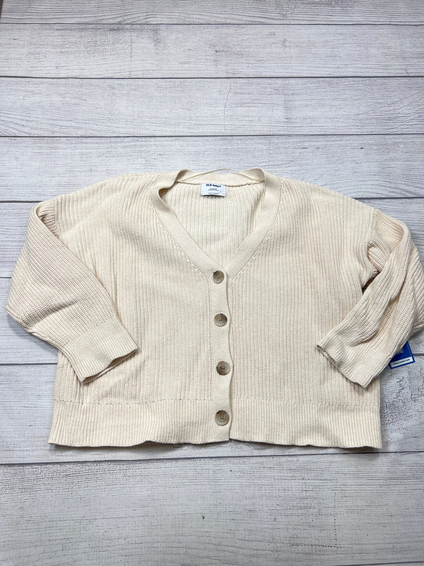 Sweater Cardigan By Old Navy In Cream, Size: Xlp