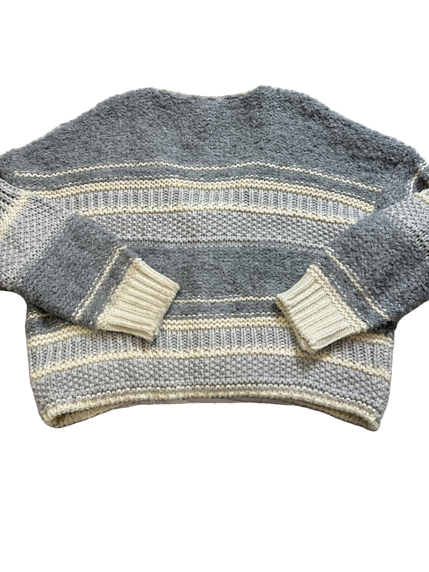 Sweater Cardigan By Ana In Grey & White, Size: Xxl