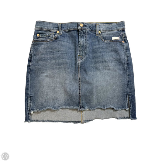 Skirt Mini & Short By 7 For All Mankind In Blue Denim, Size: 8