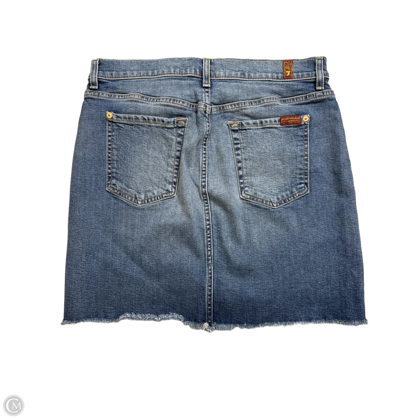 Skirt Mini & Short By 7 For All Mankind In Blue Denim, Size: 8