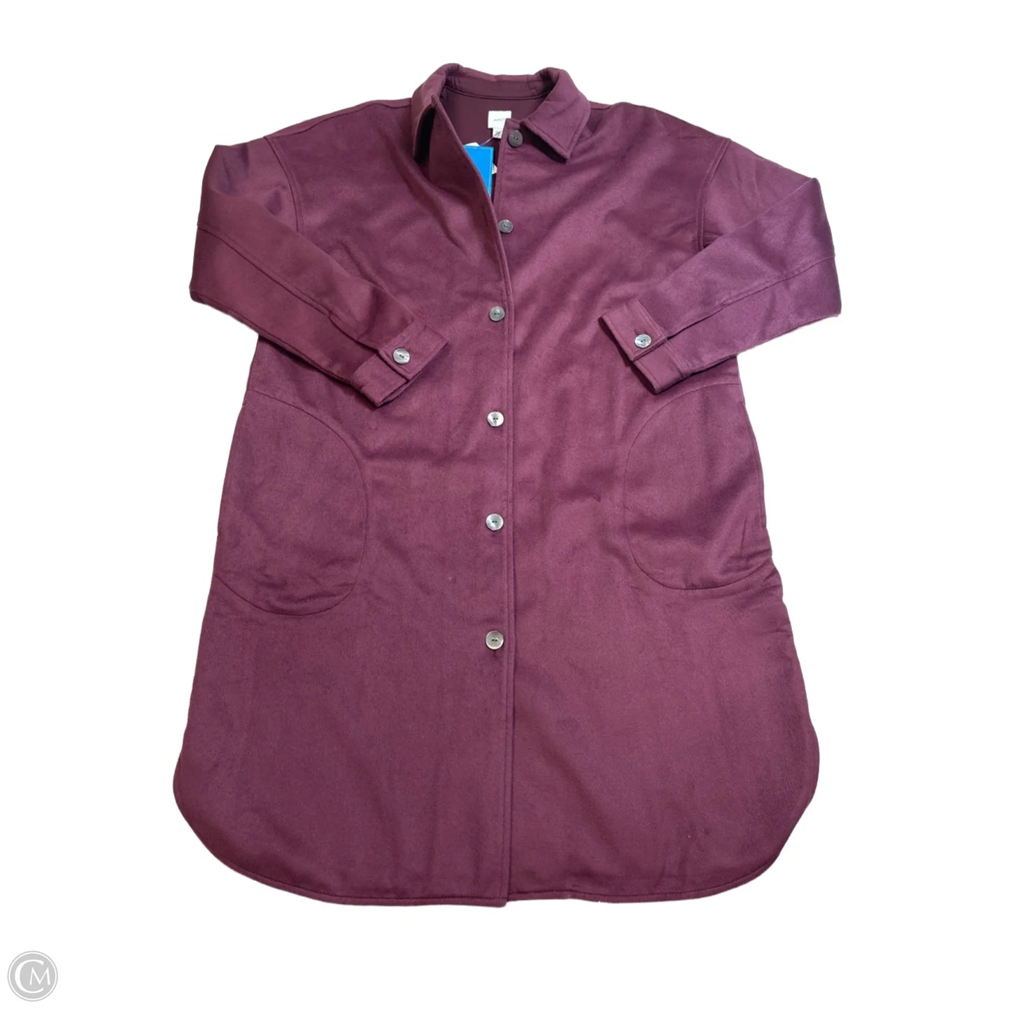 Coat Peacoat By J. Jill In Maroon, Size: L