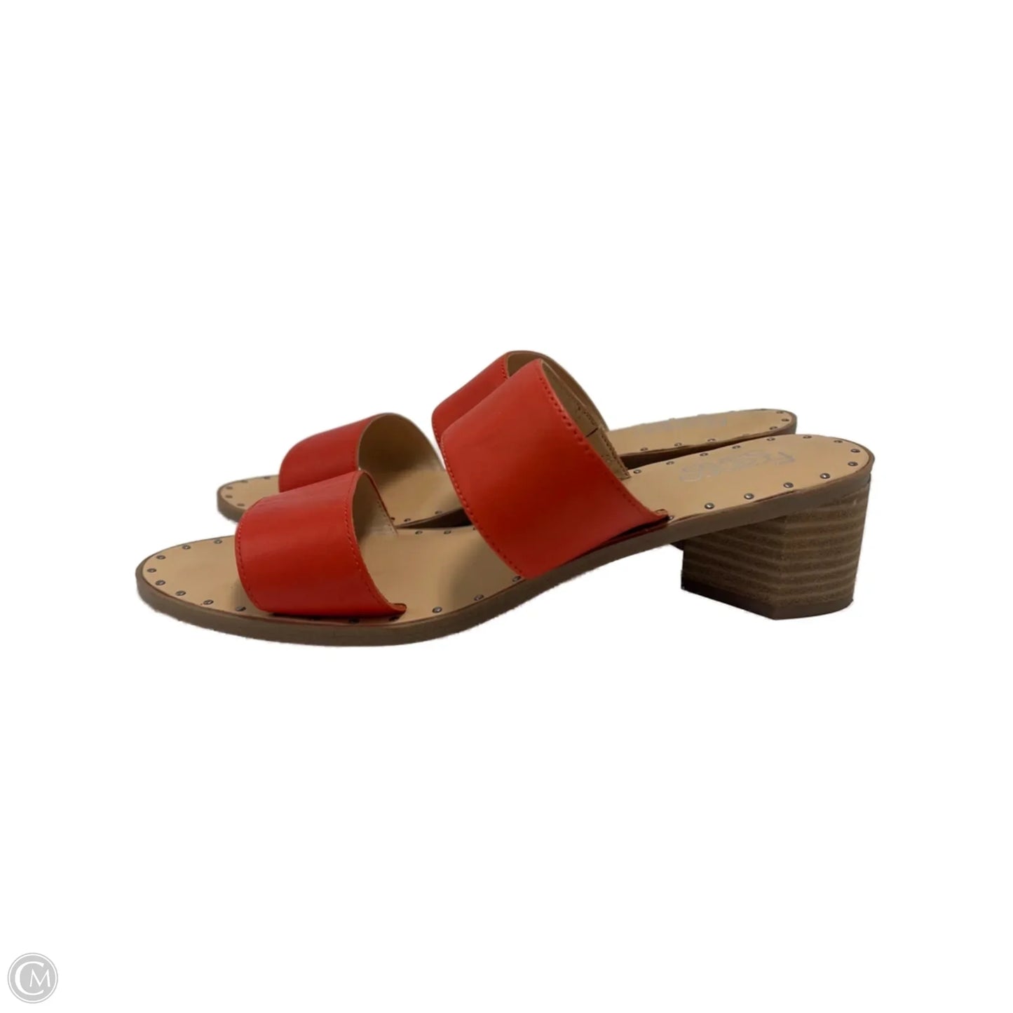 Sandals Heels Block By Franco Sarto In Orange, Size: 9.5