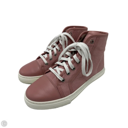 Gucci Miro Soft High Top Luxury Designer Sneaker In Pink, Size: 6