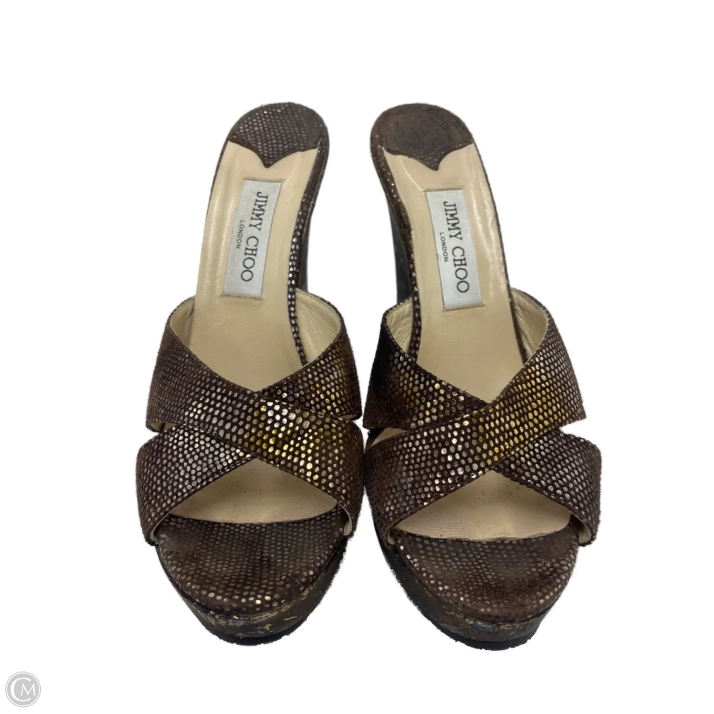 Shoes Luxury Designer By Jimmy Choo In Brown, Size: 11 (41)