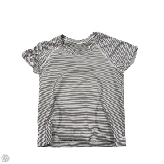Athletic Top Short Sleeve By Lululemon In Striped Pattern, Size: M