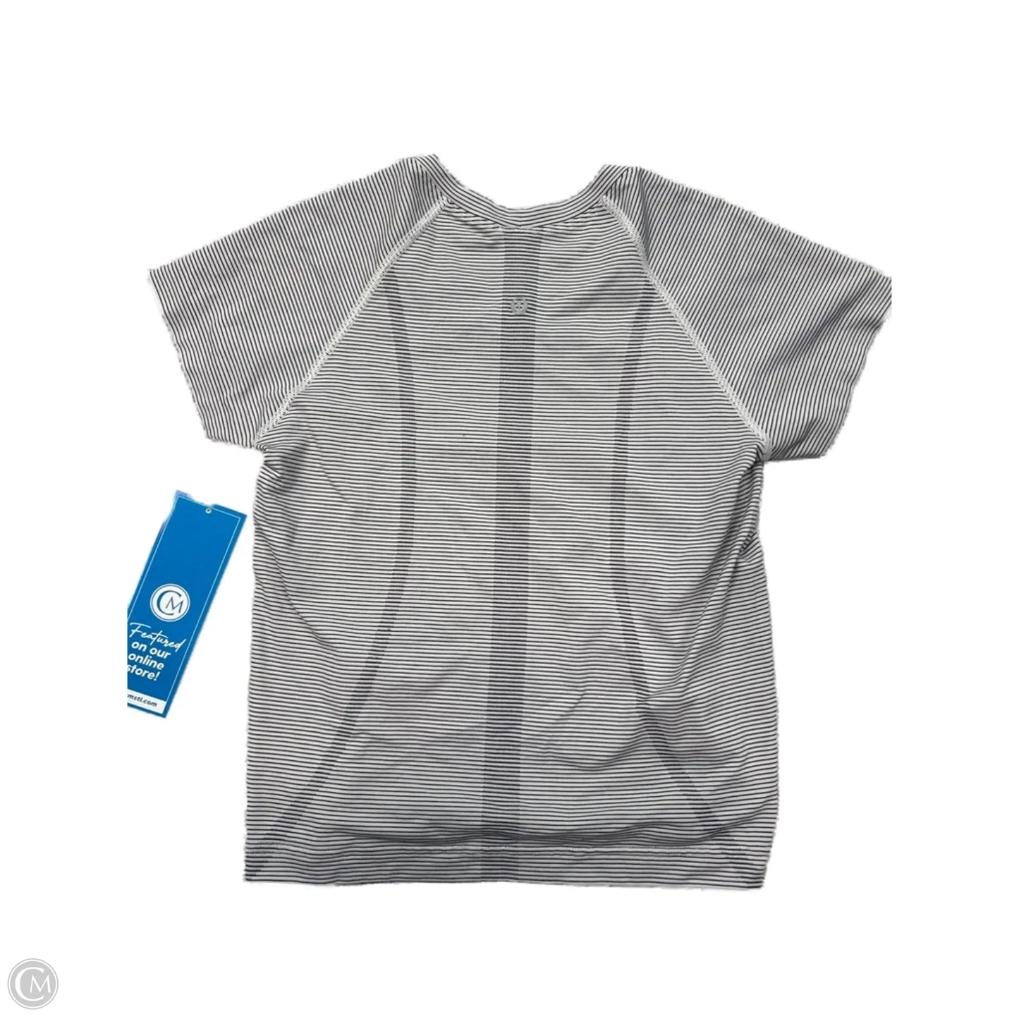 Athletic Top Short Sleeve By Lululemon In Striped Pattern, Size: M