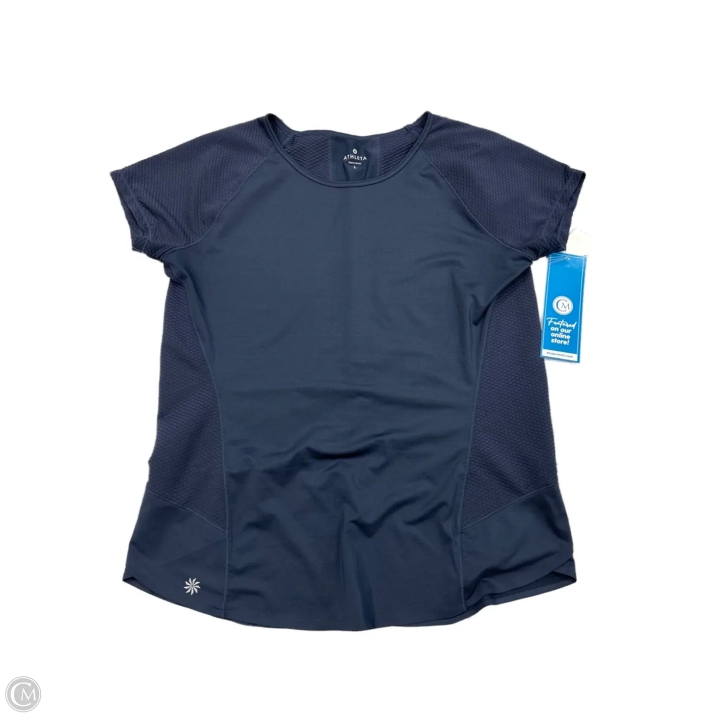 Athletic Top Short Sleeve By Athleta In Navy, Size: L