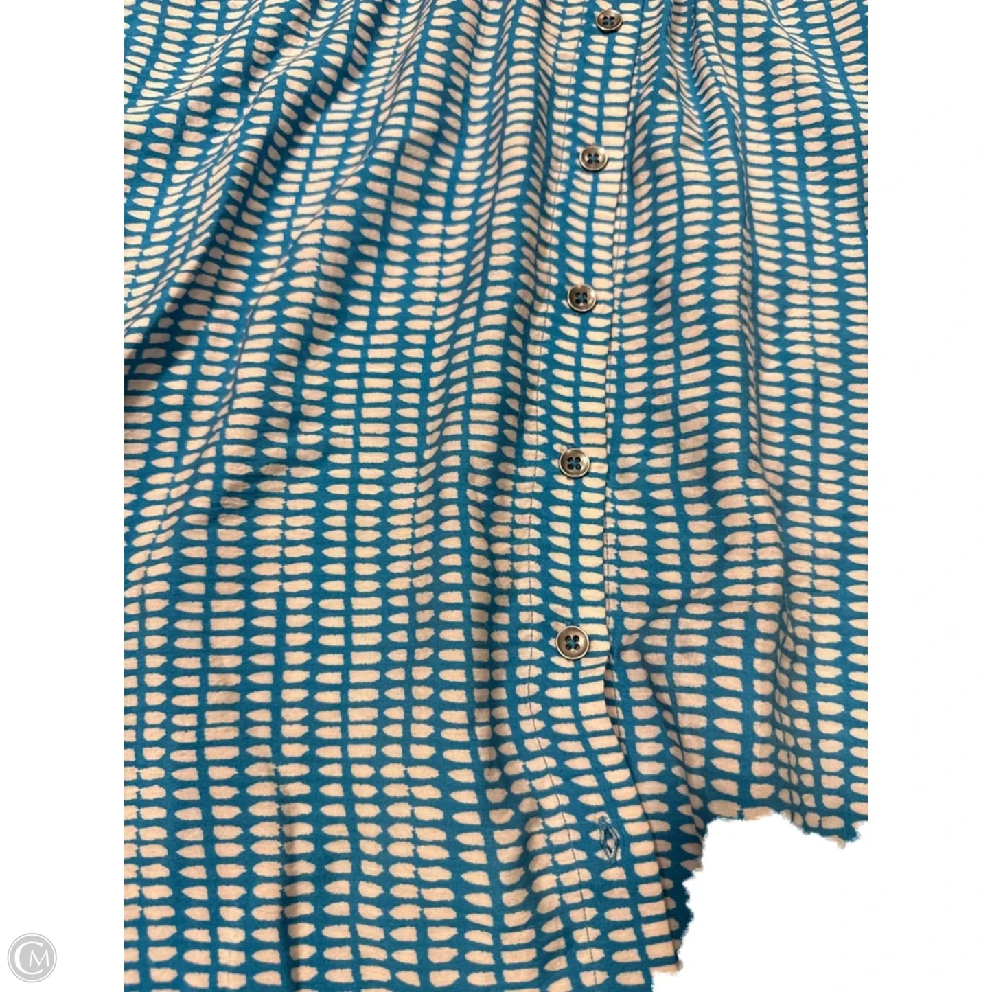 Dress Casual Midi By Maeve In Blue & Cream, Size: S