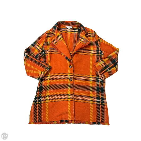 Coat Peacoat By Davi & Dani In Orange & Yellow, Size: S