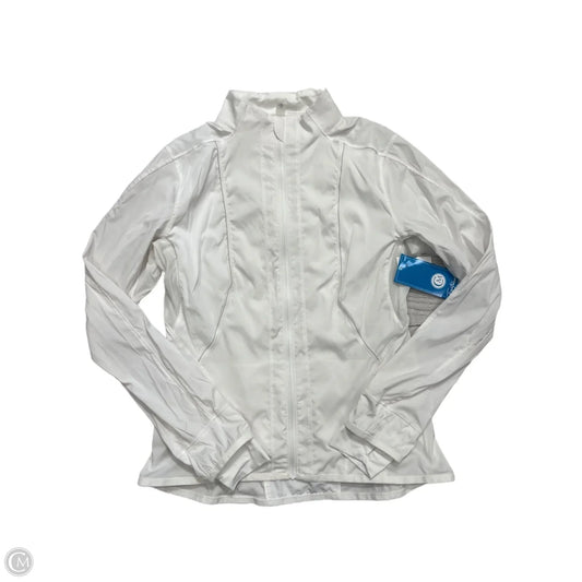 Athletic Jacket By Lululemon In White, Size: M