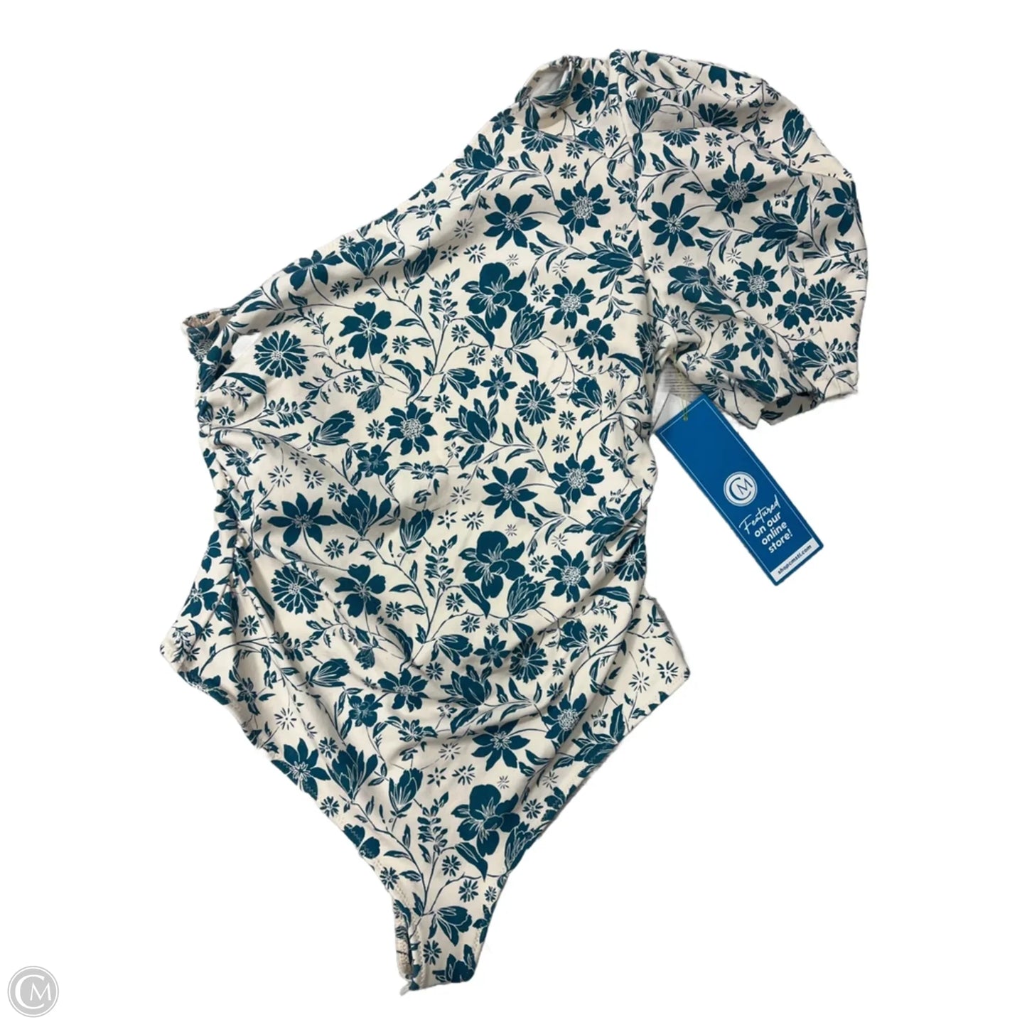 Top Short Sleeve By Free People In Blue & Cream, Size: M