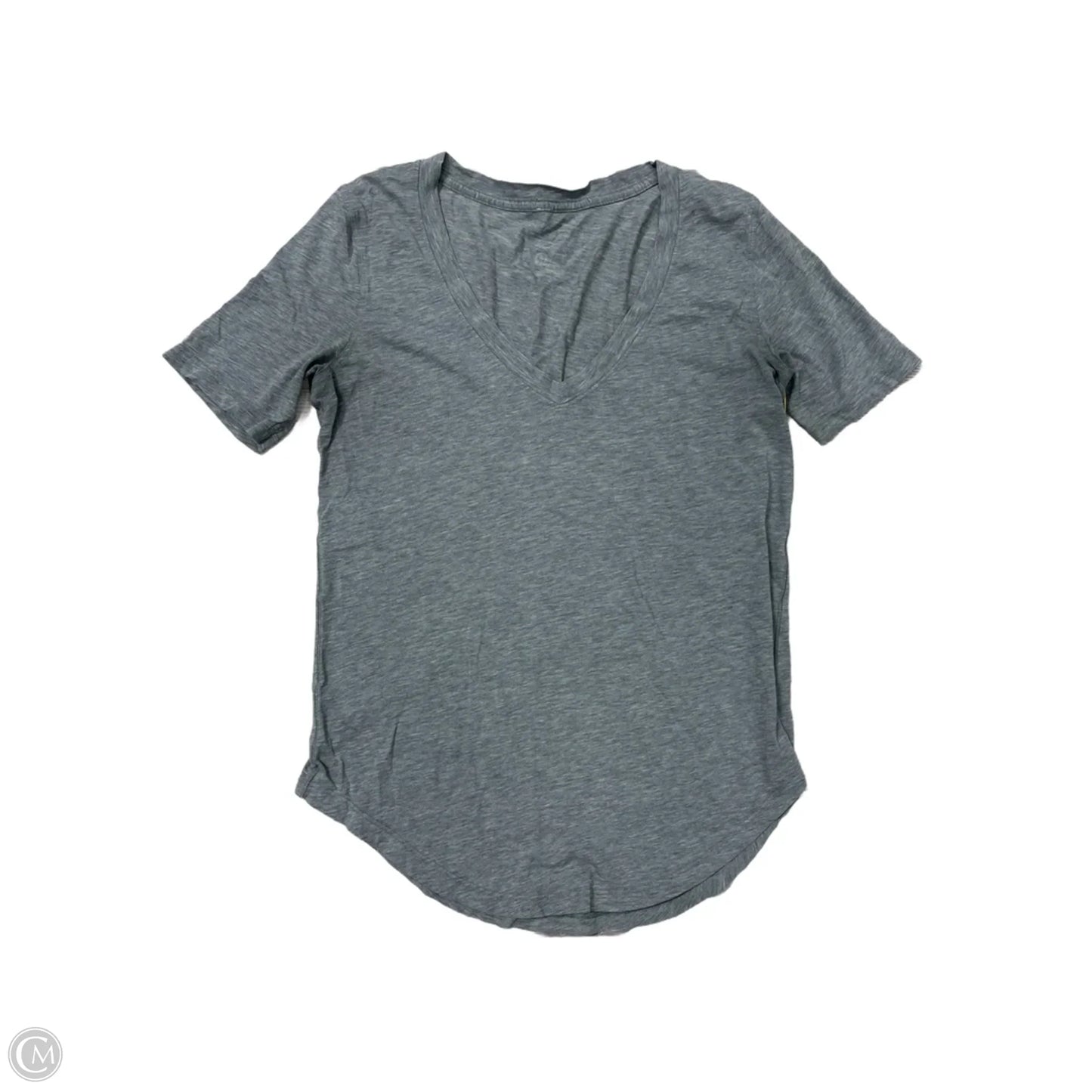 Athletic Top Short Sleeve By Lululemon In Grey, Size: M