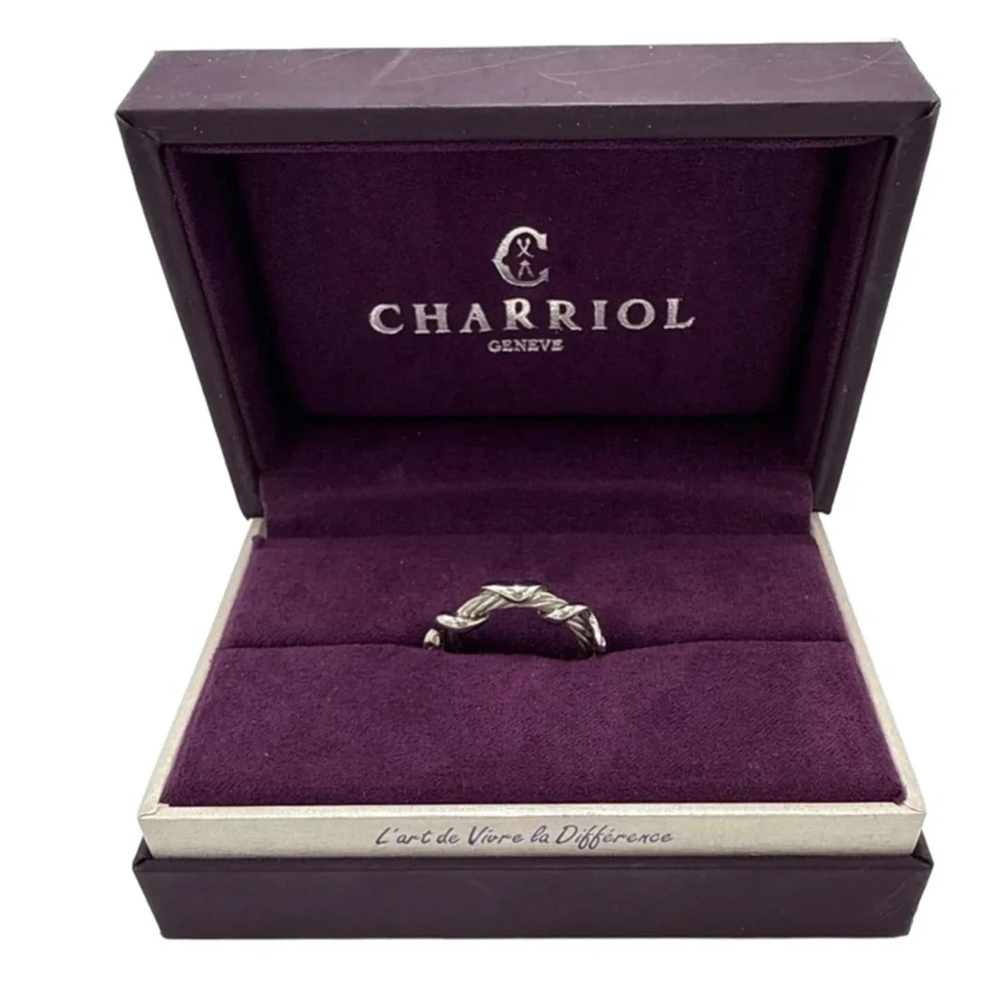 Stainless Steel Twisted Ring By Charriol, Size: 7.5