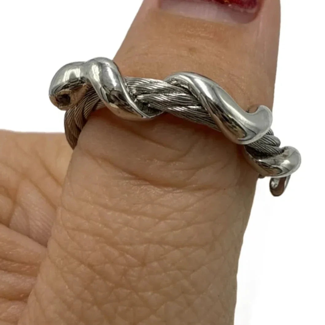 Stainless Steel Twisted Ring By Charriol, Size: 7.5