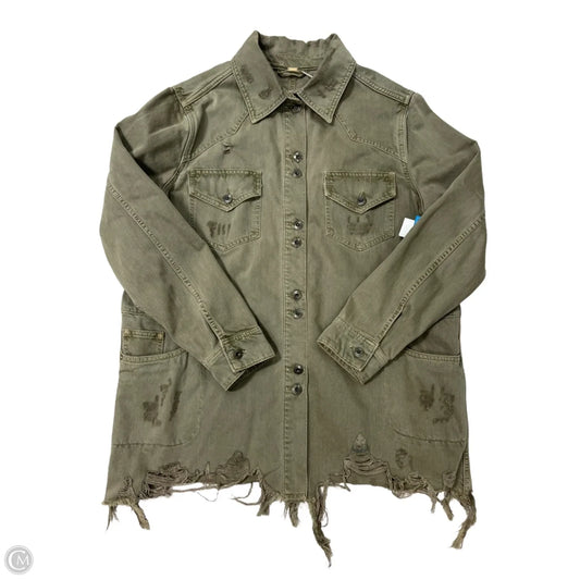Jacket Moto By Free People In Green, Size: M