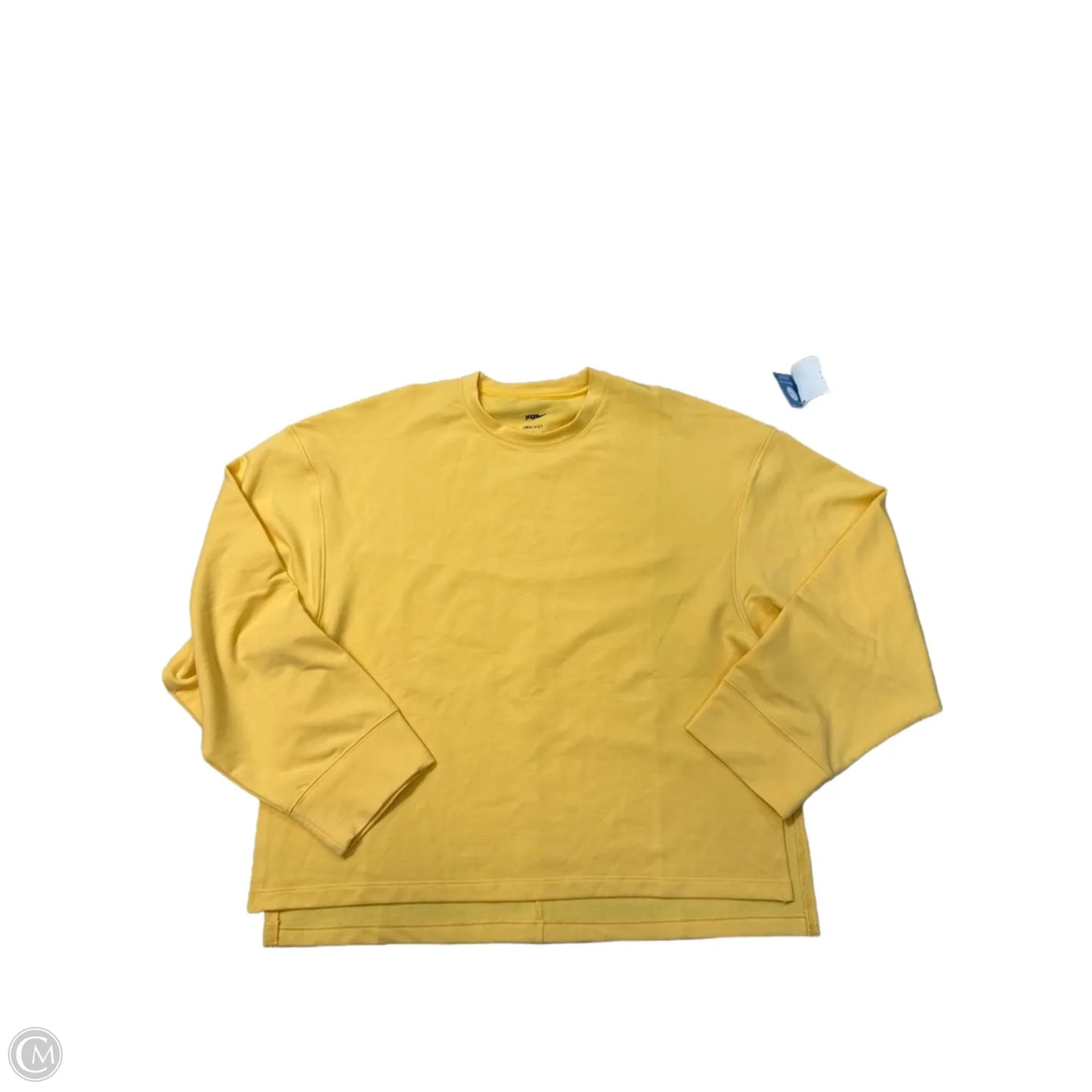 Athletic Top Long Sleeve Crewneck By Nike Apparel In Yellow, Size: S