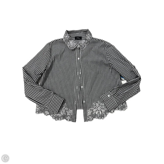 Top Long Sleeve By Milk & Honey In Black & White, Size: M