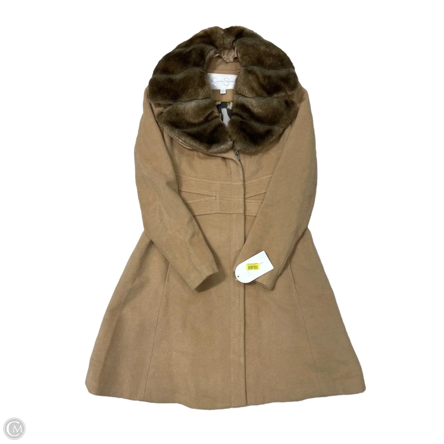 Coat Peacoat By Jessica Simpson In Tan, Size: M