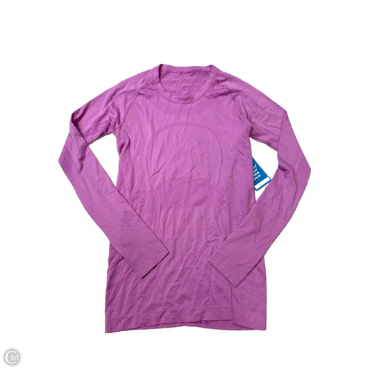 Athletic Top Long Sleeve Collar By Lululemon In Purple, Size: S