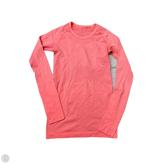 Athletic Top Long Sleeve Crewneck By Lululemon In Pink, Size: S