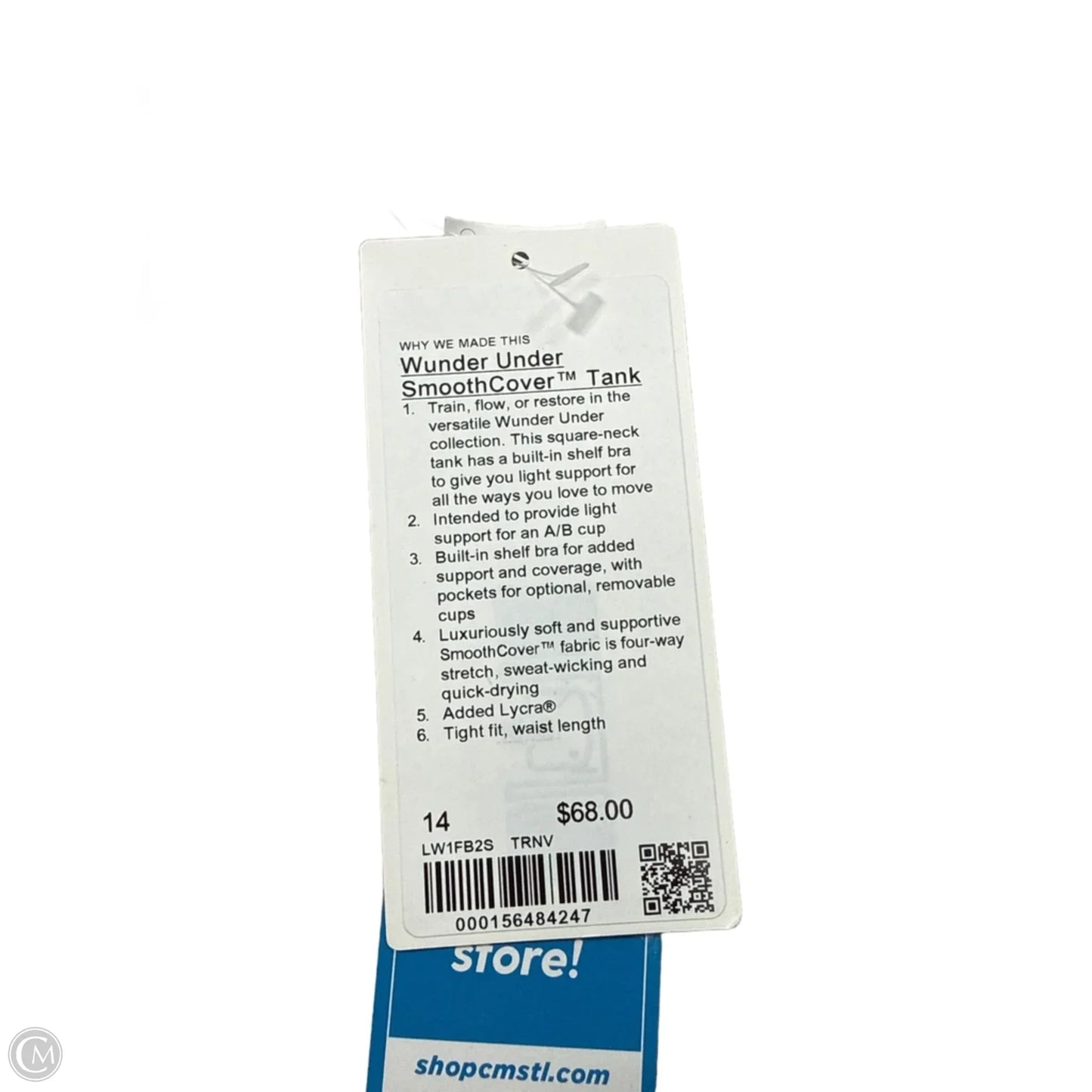 New! Wunder Under Athletic Tank Top By Lululemon In Blue, Size: L