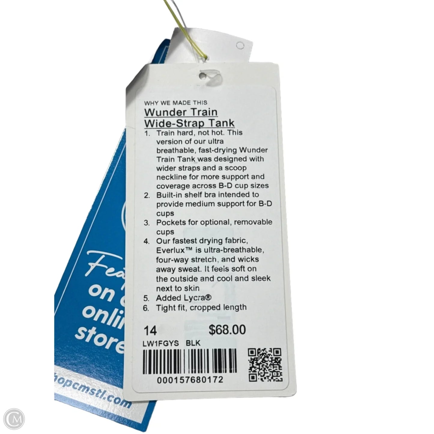 New! Wunder Train Athletic Bra By Lululemon In Black, Size: L