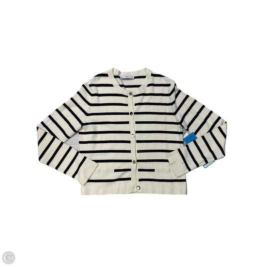 Sweater Cardigan By Mng In Striped Pattern, Size: M