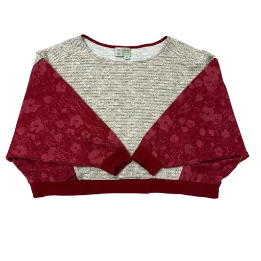 Top Long Sleeve By Saturday/Sunday In Cream & Red, Size: L