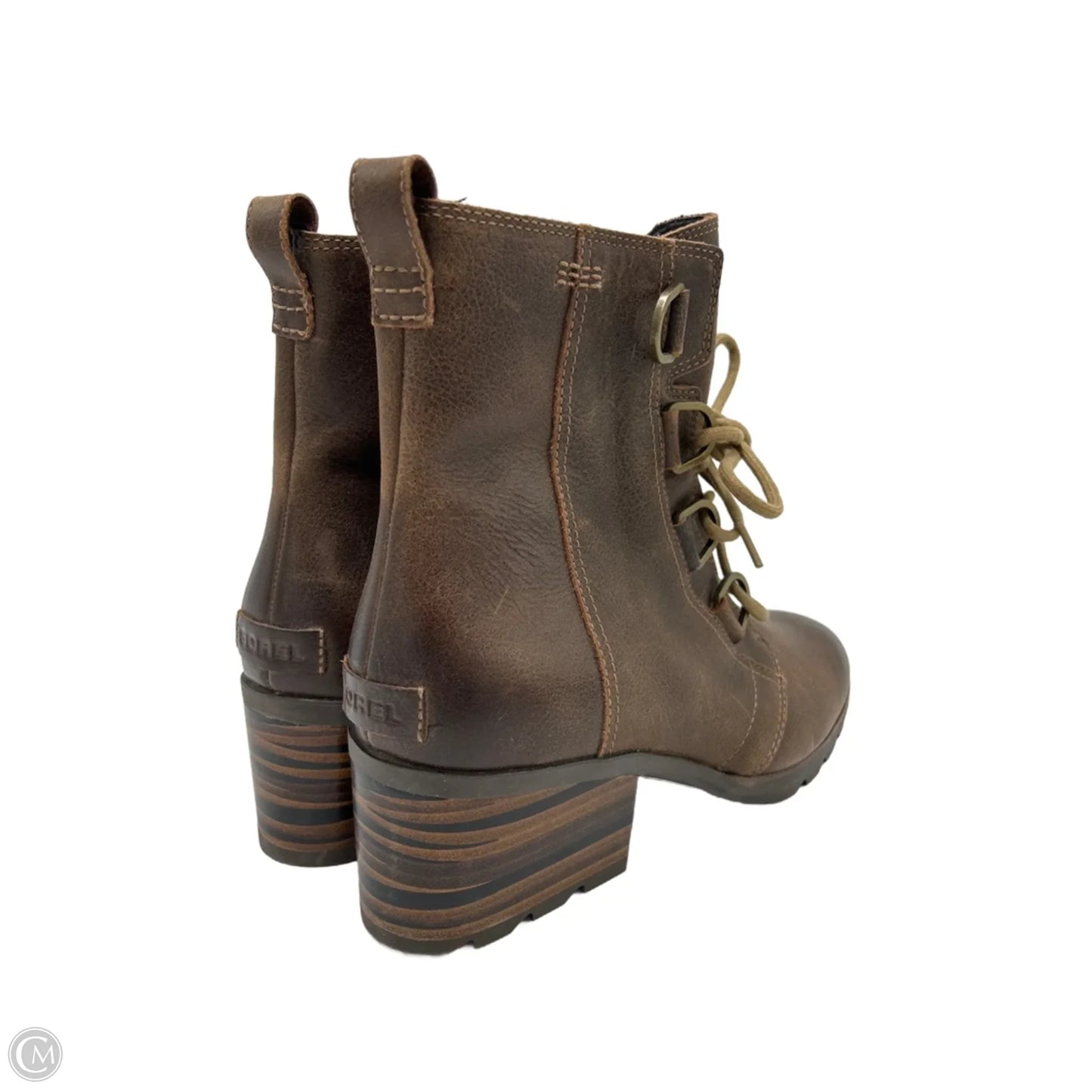 Boots Ankle Heels By Sorel In Brown, Size: 12