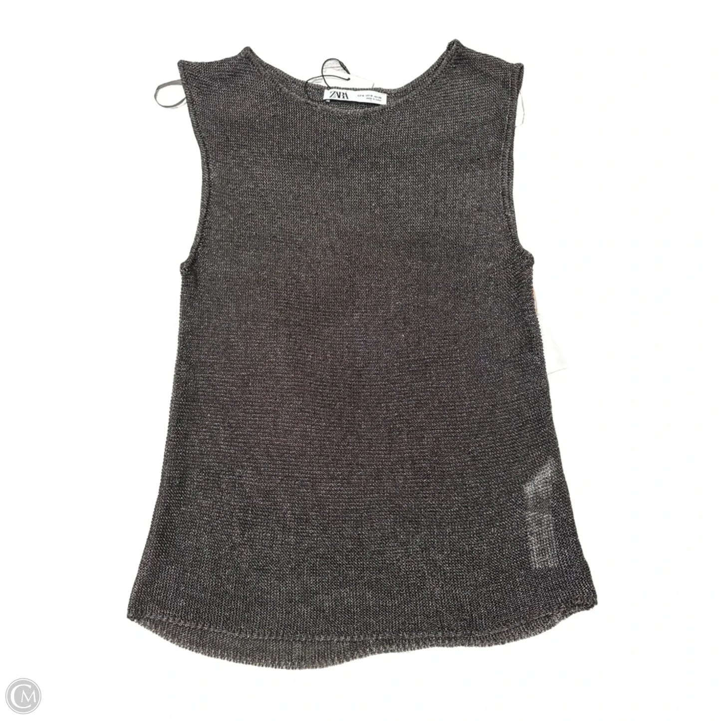New! Top Sleeveless By Zara In Silver, Size: M