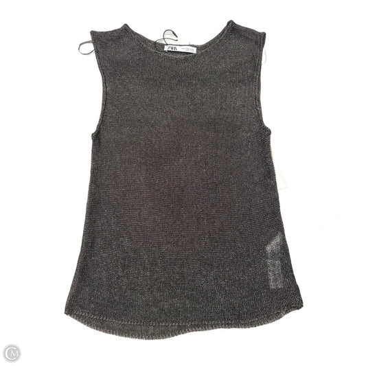 New! Top Sleeveless By Zara In Silver, Size: M