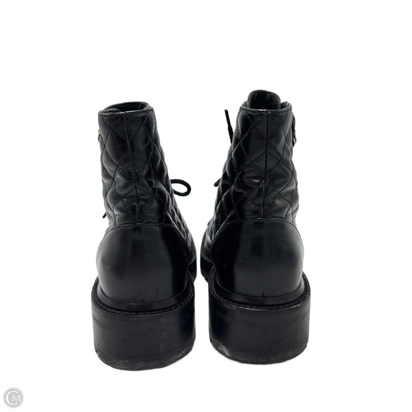 Chanel CC Logo Luxury Combat Boots, Size: 8