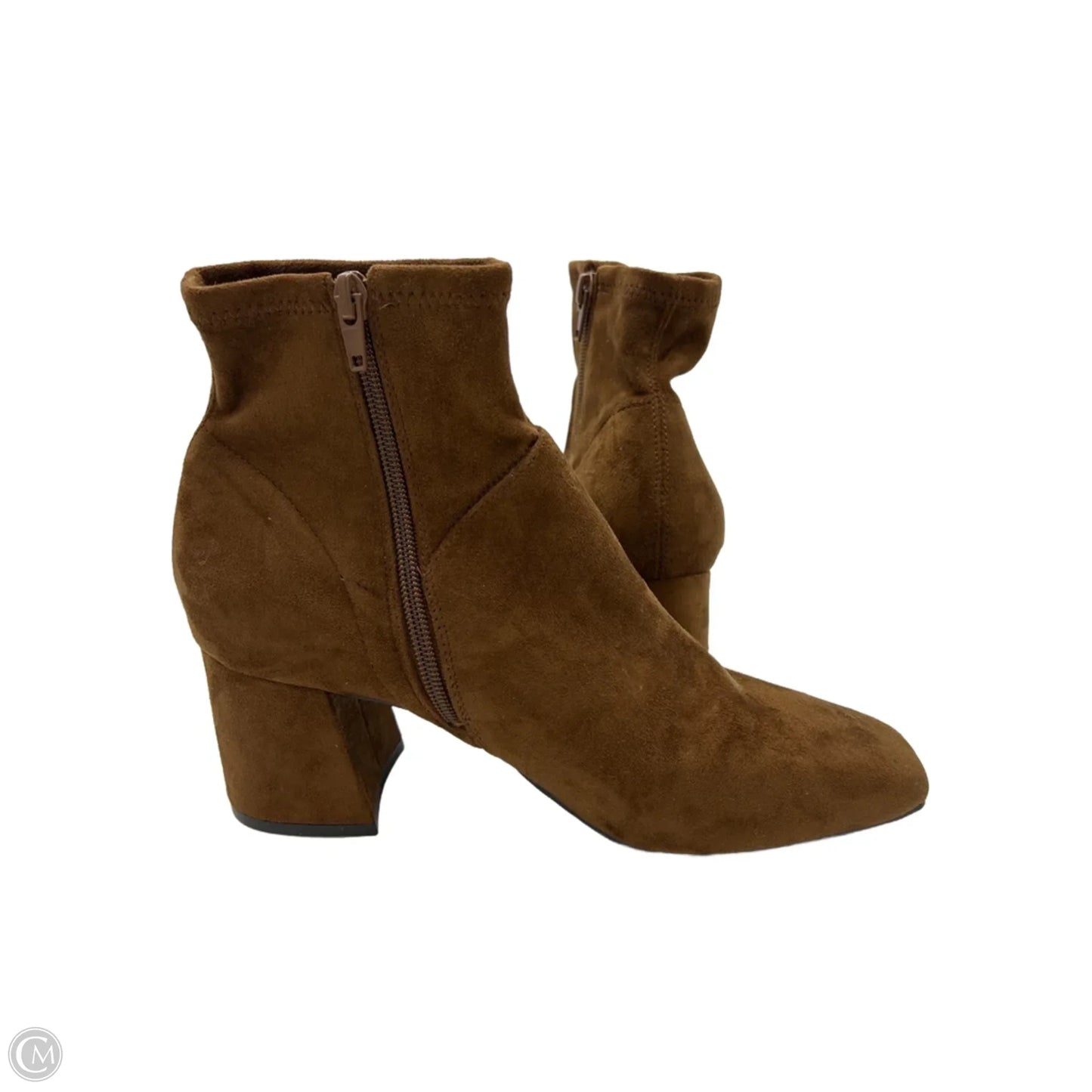 Boots Ankle Heels By Nine West In Brown, Size: 8.5