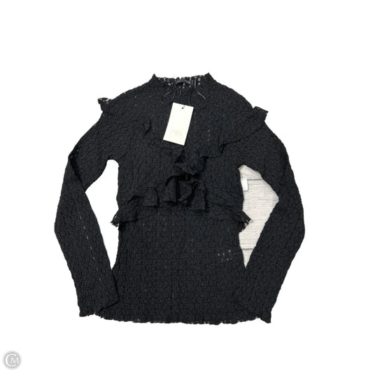 New! Top Long Sleeve By Zara In Black, Size: S