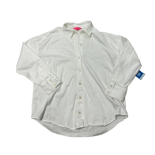 Top Long Sleeve Designer By Lilly Pulitzer In White, Size: L